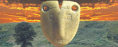 Abstract image of bone god mask.