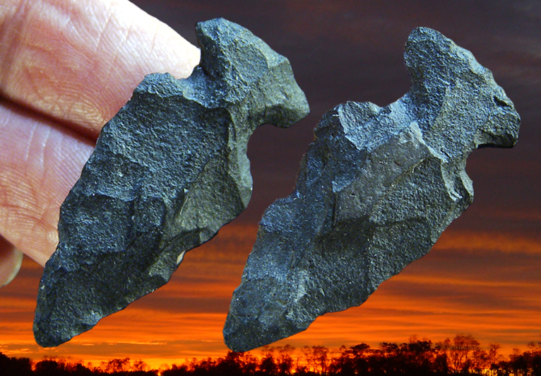 Cast of an Archaic side-notched point from Wallace Ruin.