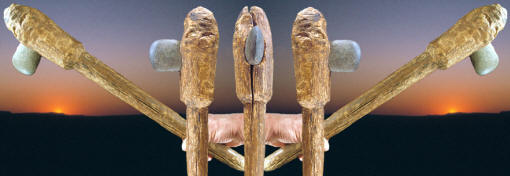 Abstract image of hafted axe from New Mexico.
