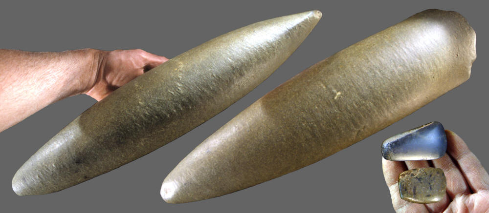 A very large ungrooved axe from Africa, Neolithic.