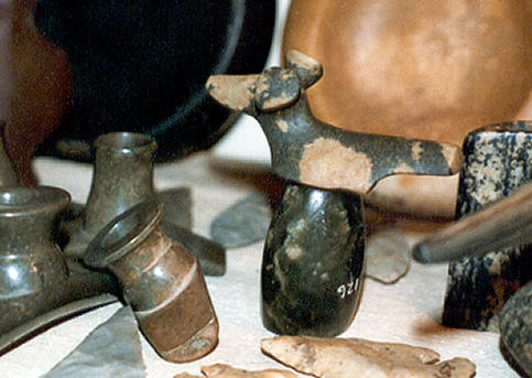 Birdstone and other artifacts, Caldwell collection.
