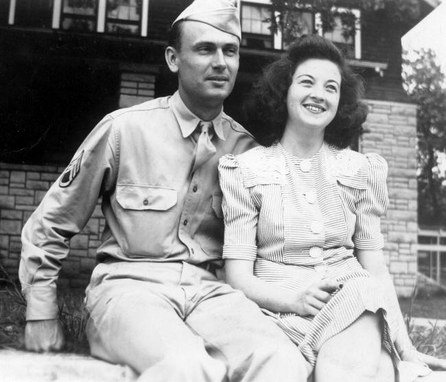 Mom and dad not long after they were married in early 40's.