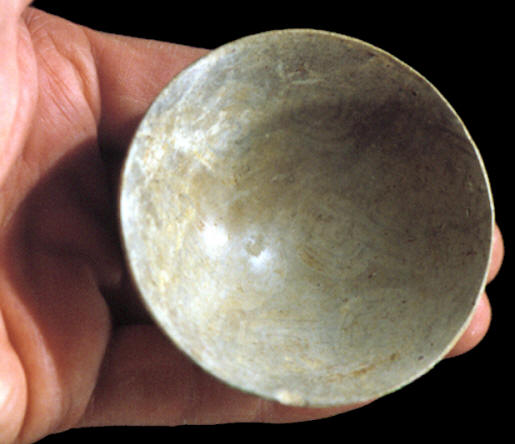 Negative painted pottery cup from Cahokia Mounds area.