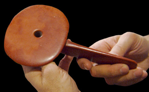 Large Mississippian culture disc pipe from Arkansas.