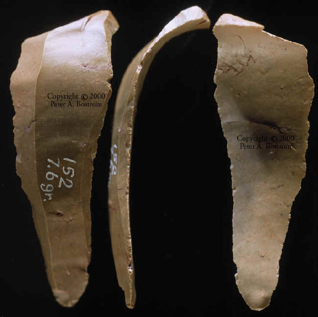 Clovis core blade from Fenn cache triple exposed.
