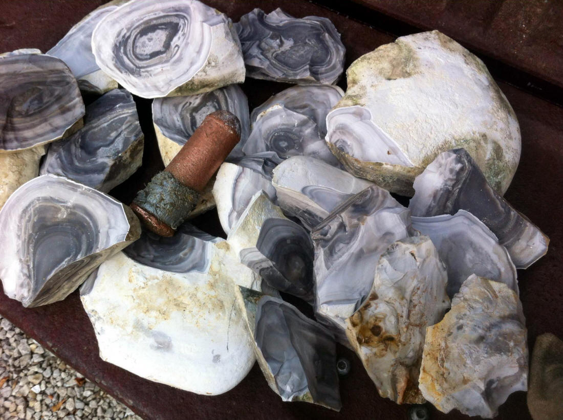 Mozarkite nodules from the Jefferson City, Missouri area.