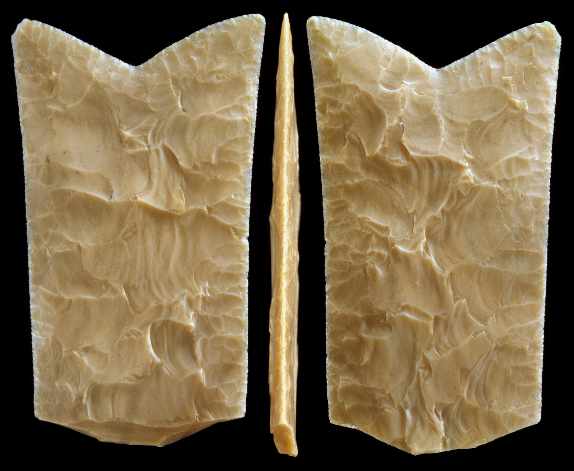 Broken later type fishtail biface from Predynastic period.