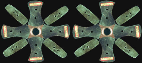 Two hole gorgets, abstract image.