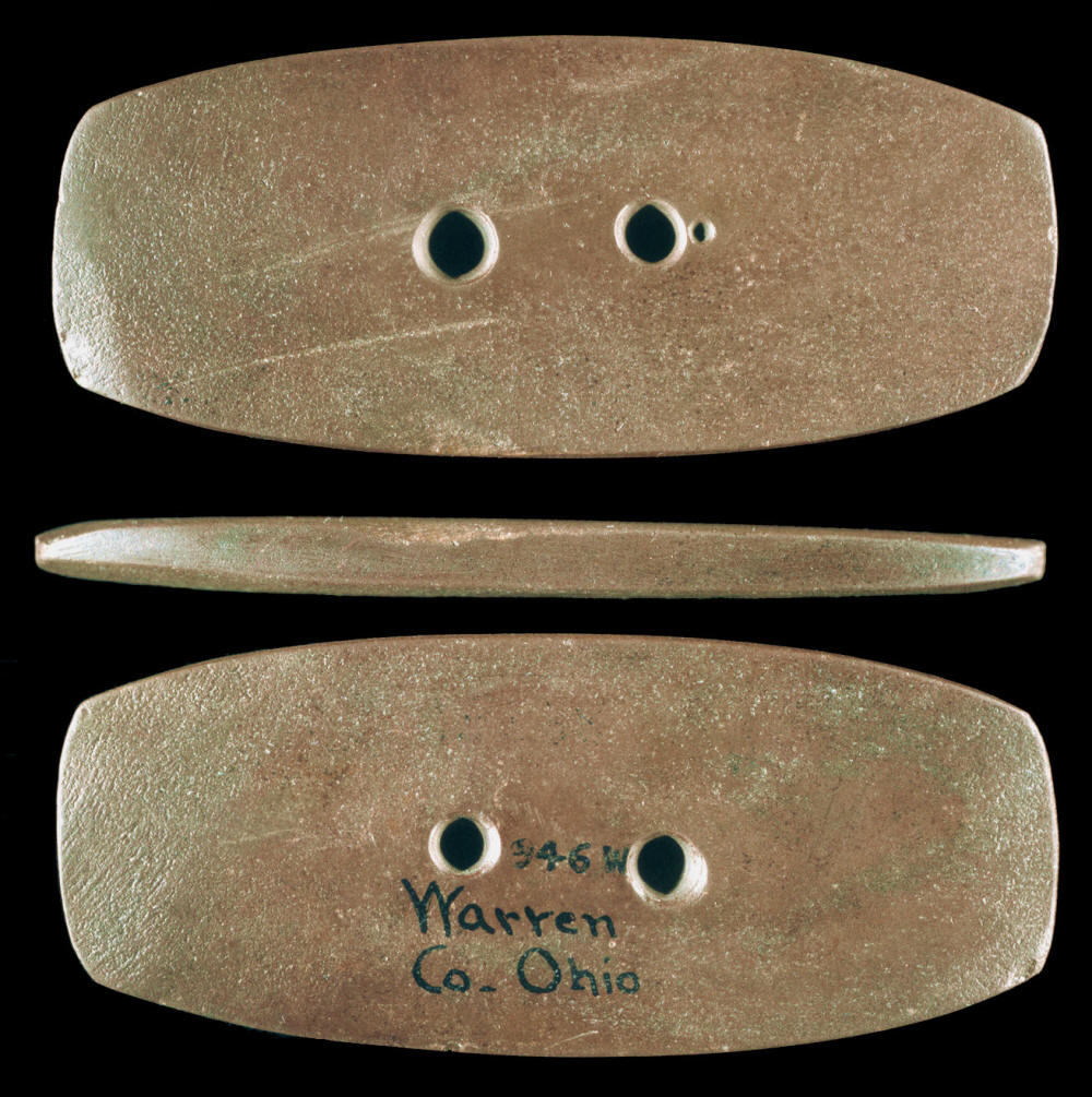 To hole red slate gorget from Ohio.
