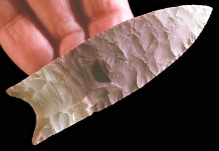 Fluted point made by Jeff Gower.