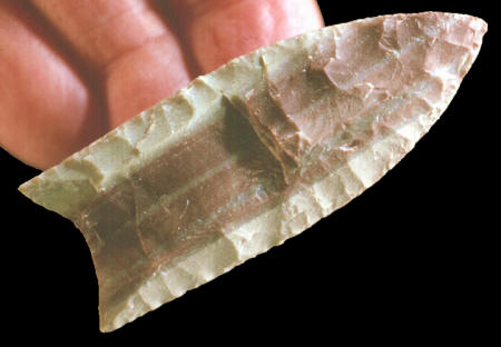 Fluted point made by Jeff Gower.