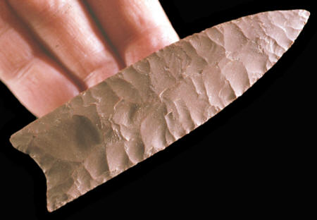 Fluted point made by Jeff Gower.