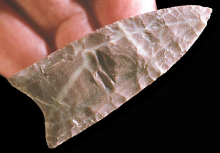 Fluted point made by Jeff Gower.