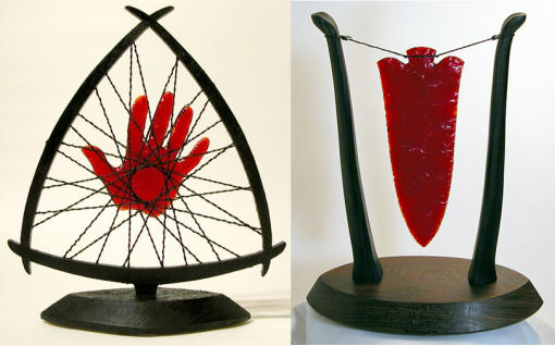 Hand & Ross lithic art sculptures by Woody Blackwell.