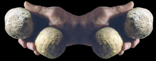 Hammerstones from Illinois and Africa.