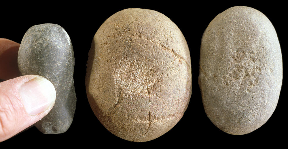 Three hammerstone from southern Illinois.