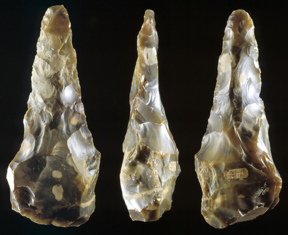 A pointed style Acheulean handaxe from St. Acheul.