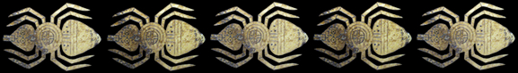 Spider images from a Mississippian culture shell gorget.