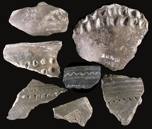 Pot sherds from Zurich Switzerland.