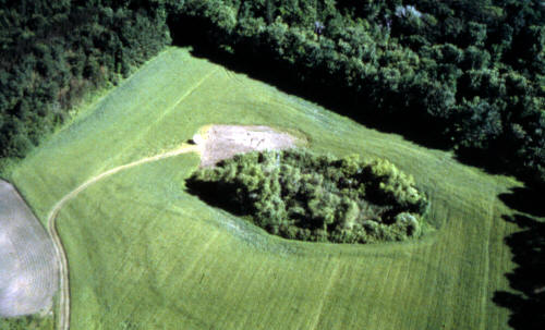 Aerial view of the Lamb site excavation.