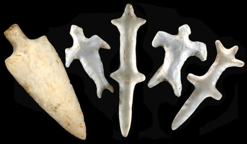 5 examples of polished chert effigies.
