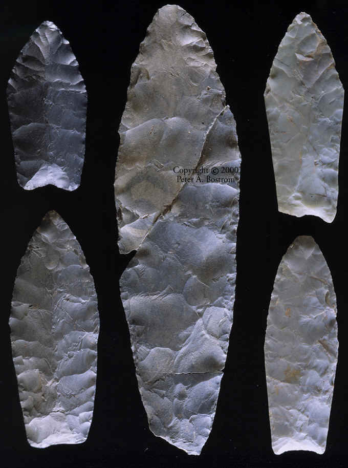 Group of five points from the Mesa site.