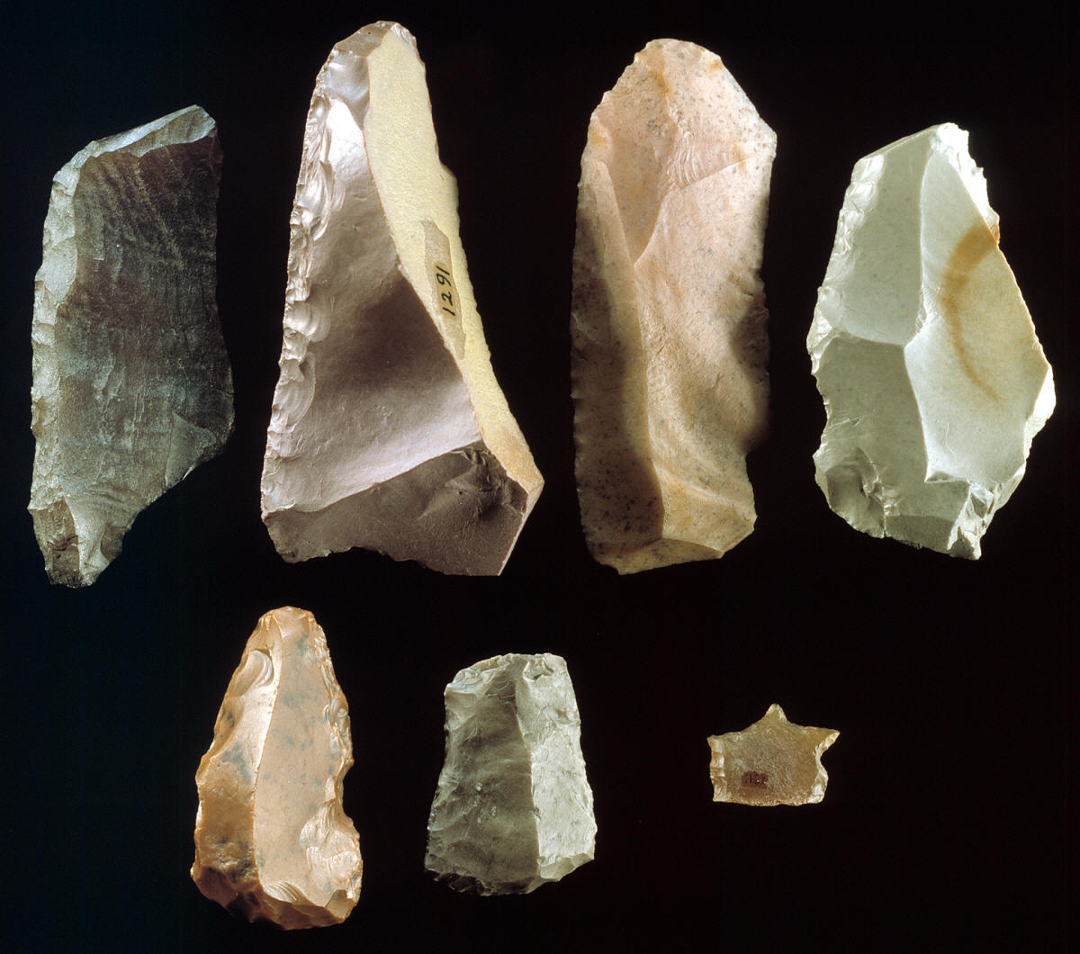 7 unifacial tool from the Mill Iron site, (casts)