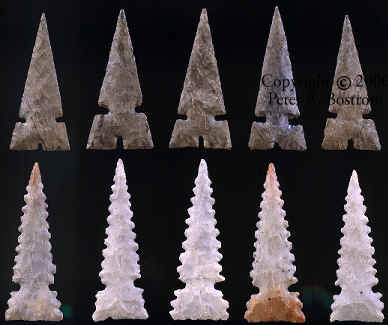 Notched and serrated points from mound 72.