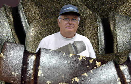 Tom Onken & some of his axes.