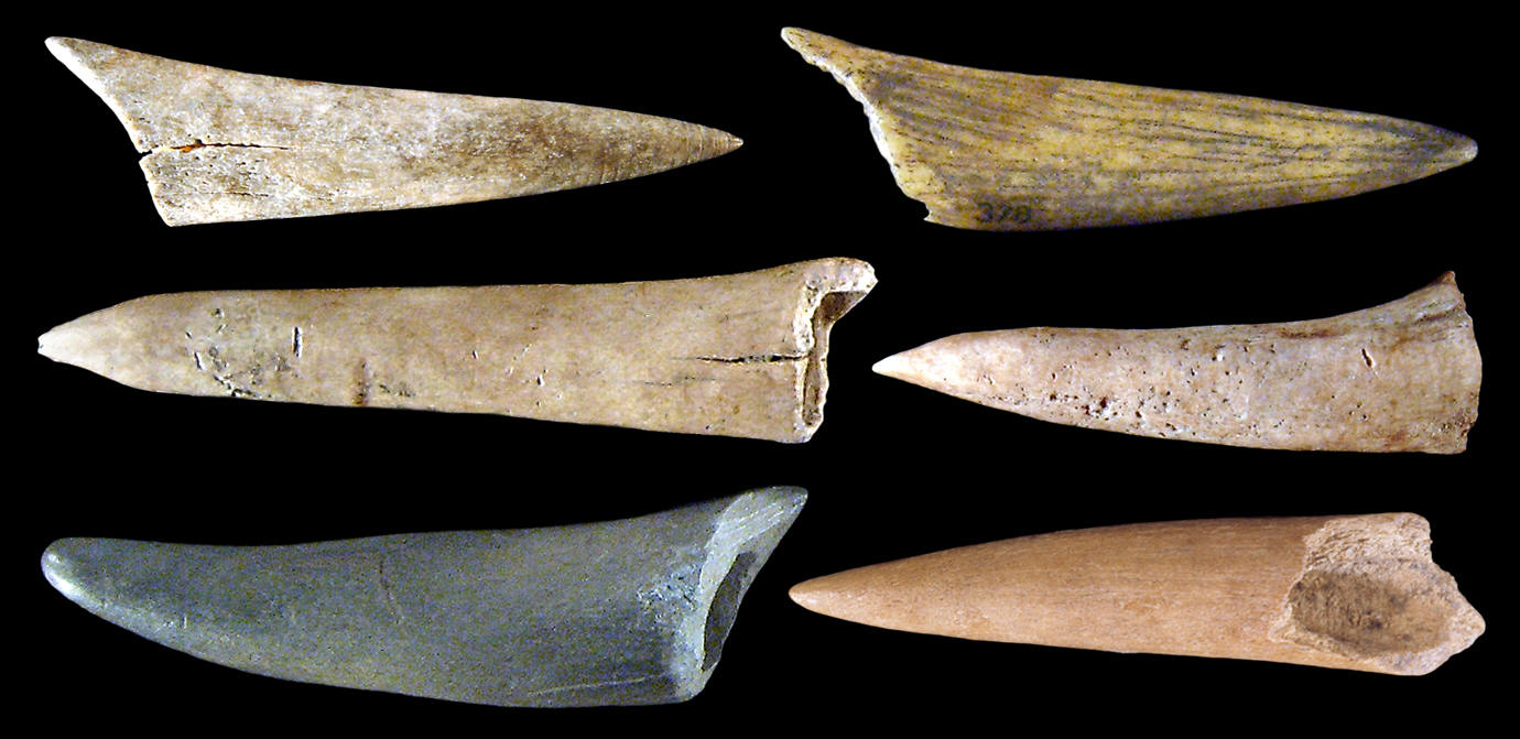 Antler arrow points from Illinois, Georgia & Kentucky.