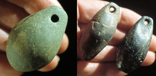 Three examples of Godar plummets.