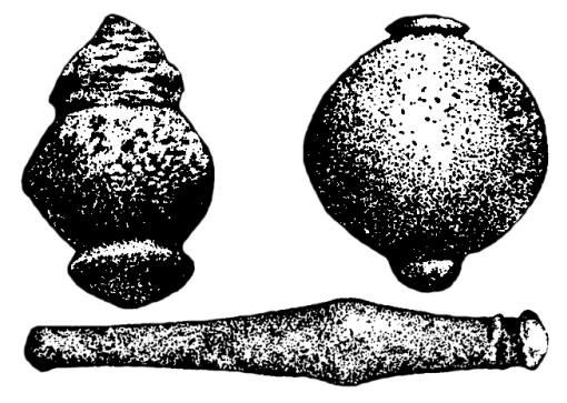 Three drawings of plummets from Florida.