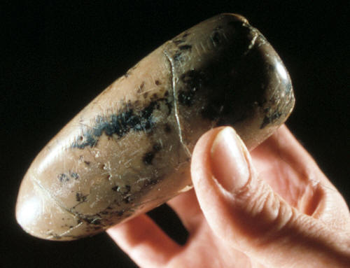 An engraved tube pipe from Wyoming.