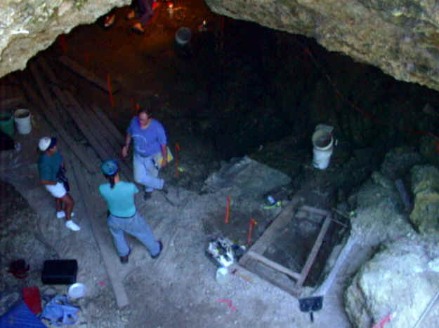 Looking down into Sheriden Cave.