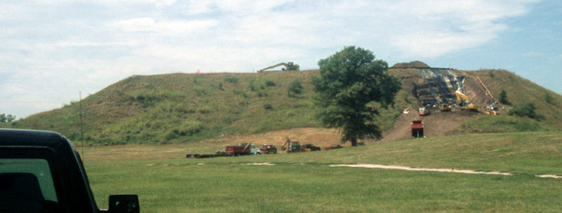 Monks Mound slump repair at Cahokia Mounds.