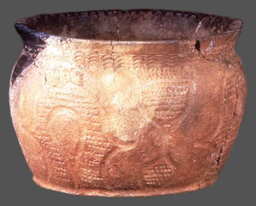 Decorated Hopewell pot found on the Snyders site.