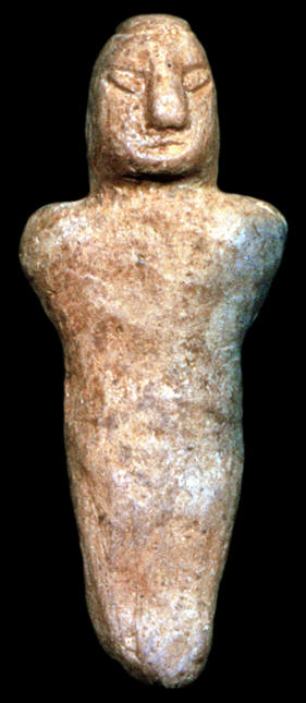 Clay human effigy figurine found on the Knight site.