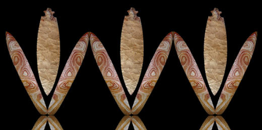 Abstract image of two large blades from Craig Mound.