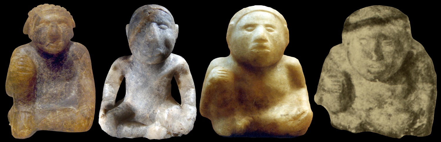 Four complete fluorite statues, Illinois, Indiana & Kentucky.