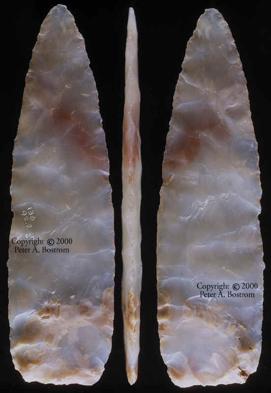 Clovis late stage preform showing three sides.