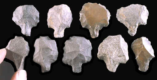 Stemmed Aterian point scrapers.