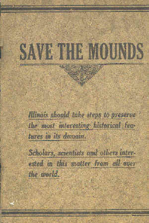 Booklet promoting "Save the Mounds" campaign.