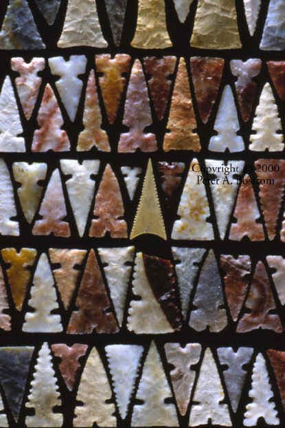 Colorful Cahokia points.