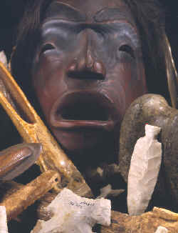 A recent northwest coast mask & ancient artifacts.