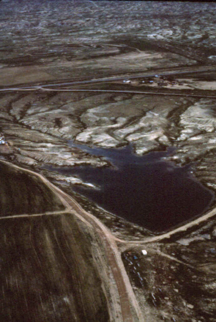 Aerial view of the Colby mammoth kill site.