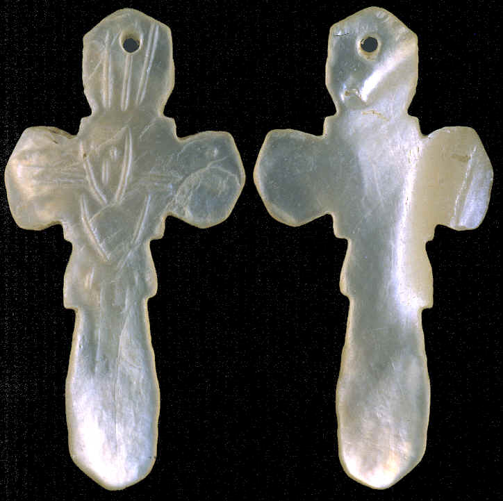 Shell crucifix found in San Pedro, California.