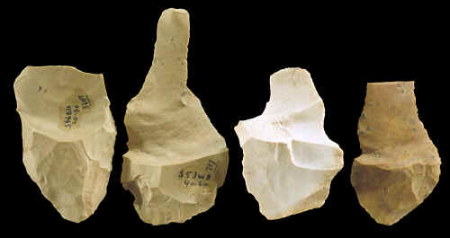 Early stage fluted Dalton preform tips with hinge fractures.