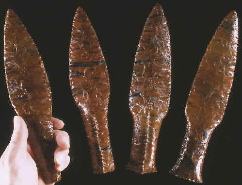 Obsidian Danish daggers made by Dave Waldorf.