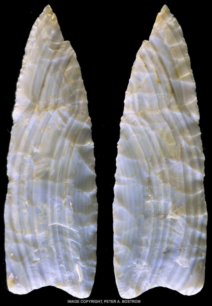 Alibates Clovis point from the Drake cache.