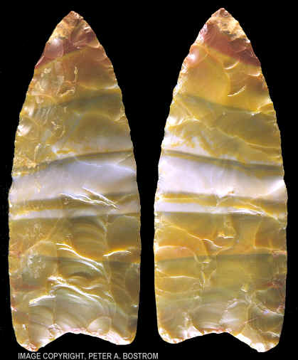 Alibates Clovis point from the Drake cache.